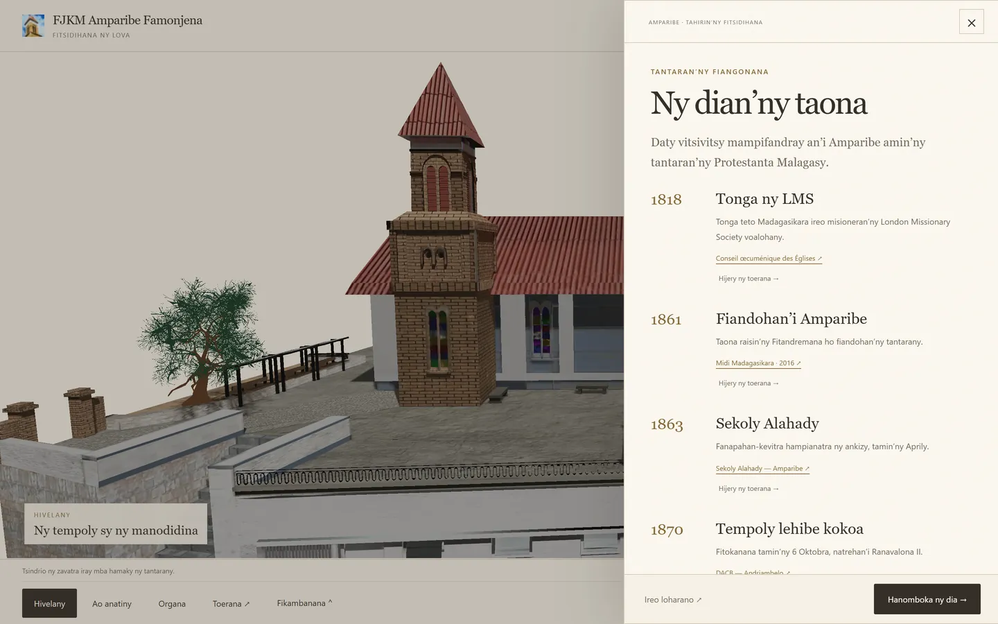 The chronology, from 1818 to the present day