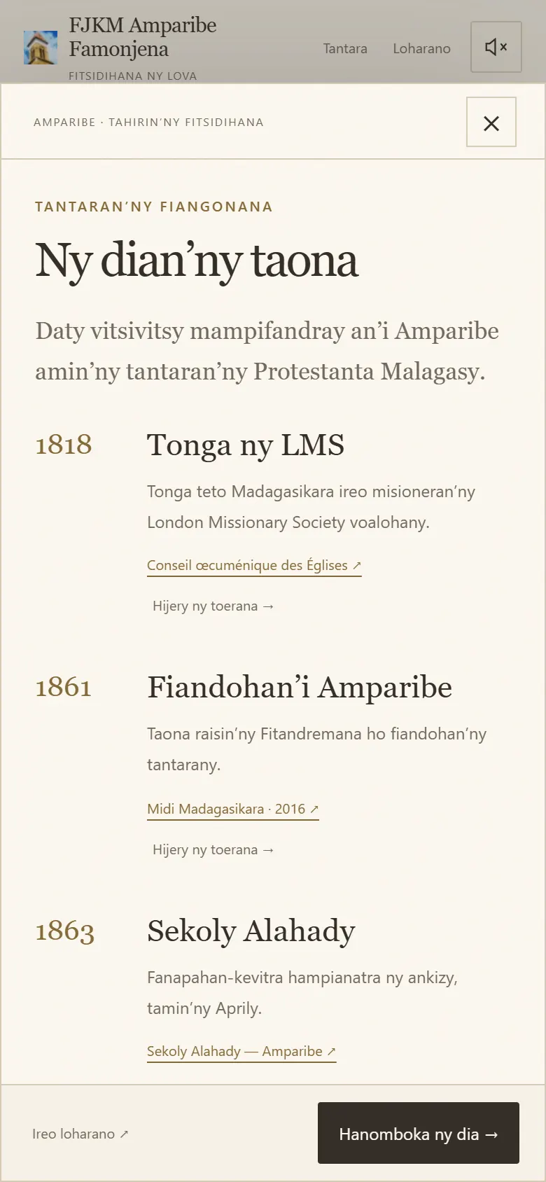 The timeline on a phone