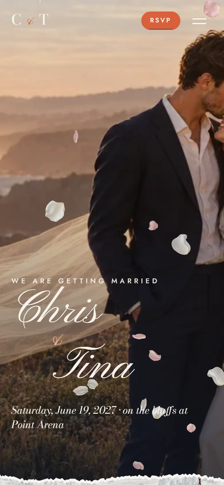 The invitation on a phone
